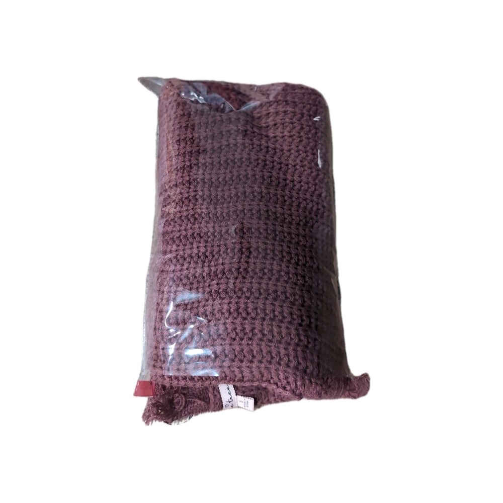 Love Tree Cropped Sweater Knitted Frayed Edge V-Neck Long Sleeves maroon Size S - Picture 7 of 7